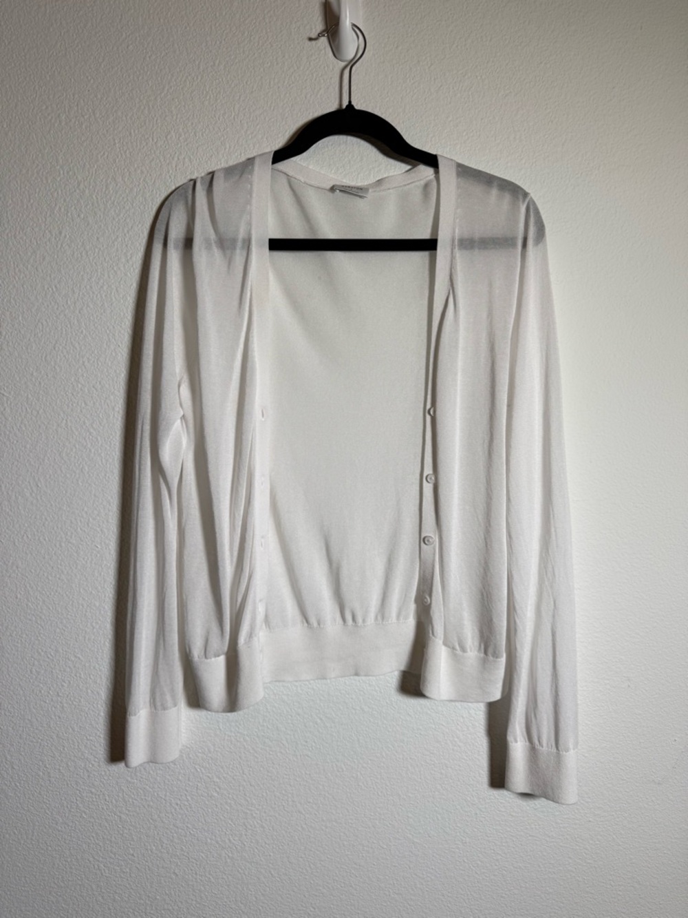 Babaton‎ Sheer Cardigan Lightweight Button Front Minimalist Clean Girl Capsule